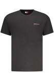 Cumpara ieftin Tommy Jeans Tricou din bumbac barbati, cu mini imprimeu, Regular Fit, Negru, S