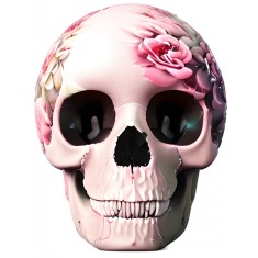 Sticker decorativ, Craniu, Roz, 79 cm, 1256STK