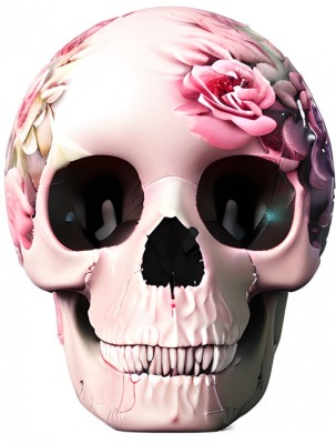 Sticker decorativ, Craniu, Roz, 79 cm, 1256STK foto