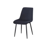 Scaun tapitat cu stofa tip catifea AB176, de living si bucatarie, cadru metalic, 88x47x42 cm, negru