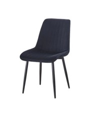 Scaun tapitat cu stofa tip catifea AB176, de living si bucatarie, cadru metalic, 88x47x42 cm, negru
