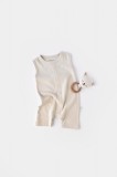 Salopeta fara maneci si pantaloni scurti - 100% bumbac organic - Stone, BabyCosy (Marime: 9-12 luni)