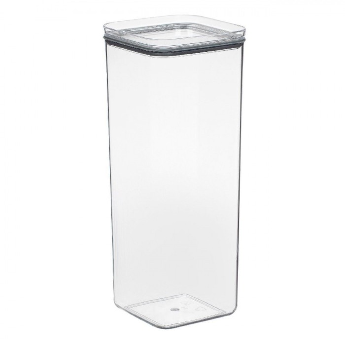 Recipient Depozitare Alimente, Plastic, Transparent, Capacitate 2L, Dimensiuni 10.5x10.5x27cm