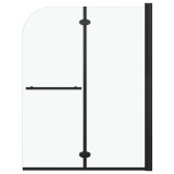 Cumpara ieftin Cabina de dus pliabila, 2 panouri, negru, 95 x 140 cm, ESG