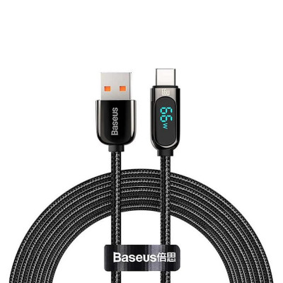 Baseus - Cablu de date (CASX020101) - USB la Type-C, 66W, 2m - Negru foto