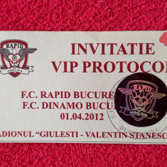 Invitatie meci fotbal RAPID BUCURESTI - DINAMO BUCURESTI (01.04.2012)