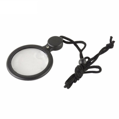 Lupa de buzunar , Iluminare LED , Snur Atasat , Zoom 4x-8x , Negru foto