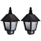 Lampa solara de perete cu senzor de miscare, 2 buc.