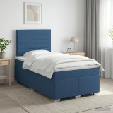 Cumpara ieftin Pat boxspring cu saltea albastru 120 x 200 cm Tesatura