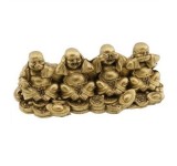 Statueta Feng Shui din rasina cu Buddha intelept, nu vede, nu aude, nu