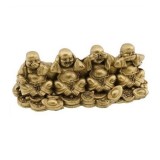 Statueta Feng Shui din rasina cu Buddha intelept, nu vede, nu aude, nu