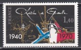 Franta 1980 - A 10-a aniversare a morții generalului de Gaulle, MNH, Nestampilat