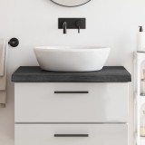 vidaXL Blat de baie, gri &icirc;nchis, 80x50x(2-6) cm, lemn masiv tratat