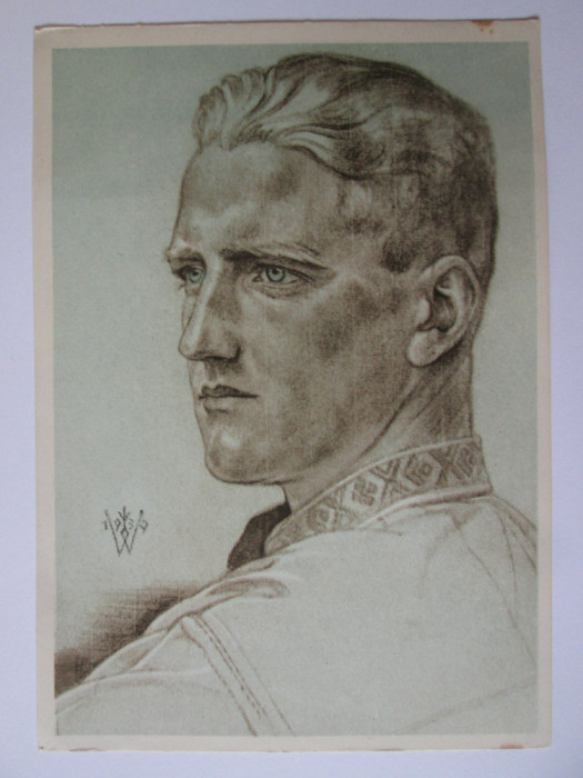 Rara!C.pos.ilustrator W.Willrich 1939:Comandantul tineretului german din Romania
