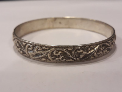 argint BRATARA unica 1900 art nouveau FRANTA tip CATUSA marcaj VECHI de efect SPLENDIDA foto