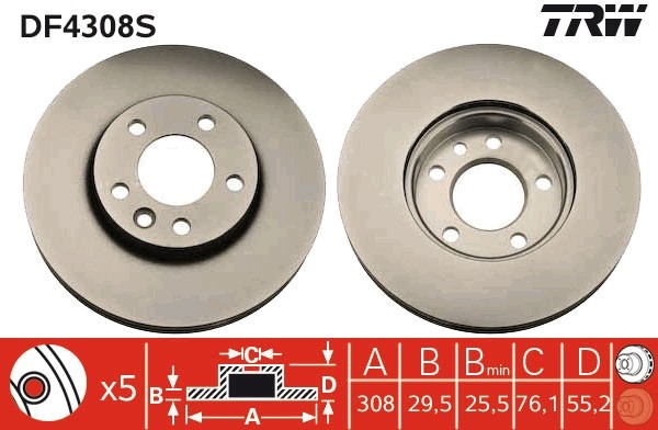 TRW DF4308S Disc frana