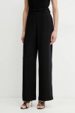 Morgan pantaloni PBIRD femei, culoarea negru, drept, high waist, PBIRD