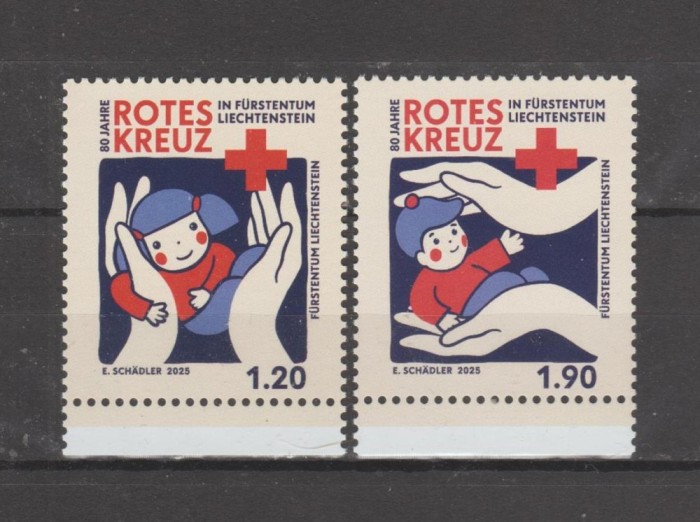 LIECHTENSTEIN 2025 80 ani CRUCEA ROSIE Serie 2 timbre MNH**