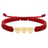 Bratara Argint 925 Placat Aur 24K, Snur Impletit, 3 Inimi - Bijuterie Personalizata Cadou