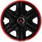 Set 4 Capace Roti pentru Mitsubishi, model Fast Black Cu Rama Rosie, R14