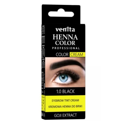 Crema henna cu extract de goji pentru vopsirea sprancenelor cu efect de lifting Venita 1.0, negru foto