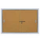 Avizier pluta Premium 9 documente A4, rama aluminiu si 2 geamuri glisante, 90x120 cm (7 ani garantie)