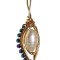 B161. Pandantiv cu Hematite, fir de gilt auriu, Alb, 4 cm, Lux.