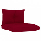 Perne de canapea din paleți, 2 buc., roșu vin, material textil, vidaXL