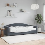 vidaXL Pat de zi cu saltea, gri &icirc;nchis, 80x200 cm, catifea