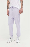 HUGO pantaloni de trening din bumbac culoarea violet, uni 50489617