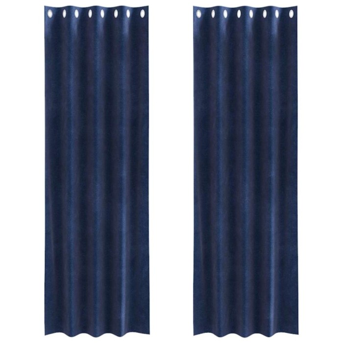 Perdele opace 2 pcs Albastru inchis 140 x 260 cm Catifea