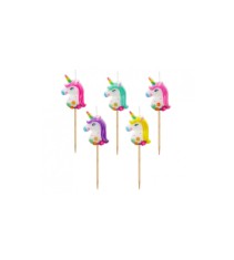 Set 5 lumanari tort, model Unicorn