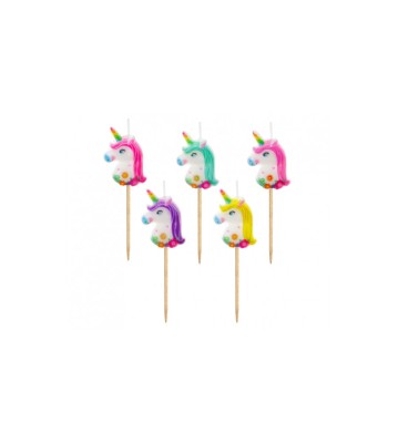 Set 5 lumanari tort, model Unicorn foto