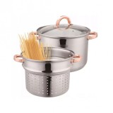 Oala din inox cu insertie pentru fiert, capacitate 7,5 litri, 24 cm, Klausberg