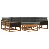 vidaXL Set de canapele de exterior cu pernă 7 pcs Natural și Antracit 3382375