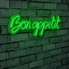 Decoratiune luminoasa LED, Bon Appetit, Benzi flexibile de neon, DC 12 V, Verde