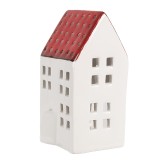 Cumpara ieftin Casuta decorativa ceramica alba rosie 8x7x12 cm