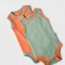 Set 2 body-uri fara maneci Ribana Bebe Unisex din bumbac organic si 5%elastan - Portocaliu/Verde BabyCosy (Marime: 9-12 luni)