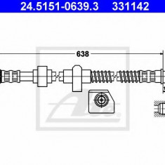 Conducta / cablu frana PEUGEOT 407 SW (6E) (2004 - 2016) ATE 24.5151-0639.3