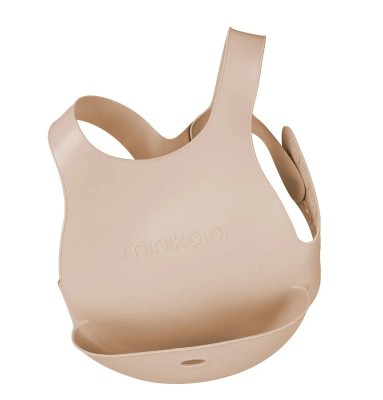 Baveta flexi bib minikoioi, 100% premium silicone &amp;ndash; bubble beige foto