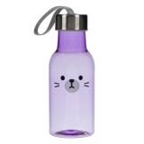 Sticla pentru bauturi,plastic,mov,ursulet,350 ml