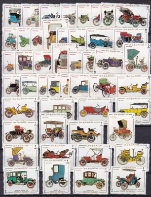 Umm Al Qiwain 1969 automobile de epoca MI 340-387 48 valori MNH foto