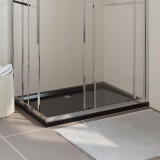 Cadita dus dreptunghiulara vidaXL, ABS negru, 80 x 110 cm, profil slim, rezistenta