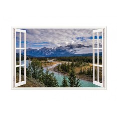 Sticker decorativ, Fereastra 3D, Parcul National Jasper, 85 cm, 688STK