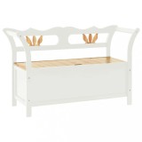 Cumpara ieftin Banca, alb, 107x45x75,5 cm, lemn masiv de brad