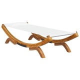 Cumpara ieftin Pat de exterior, crem, 100x188,5x44 cm, lemn masiv curbat