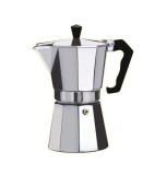 Recipient pentru prepararea cafelei espresso, utilizare pe aragaz, din aluminiu, capacitate 3 cesti, culoare inox, Oem