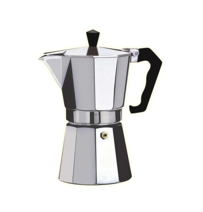 Dispozitiv pentru prepararea manuala a cafelei espresso, utilizare pe aragaz, capacitate 150 ml, culoare argintiu