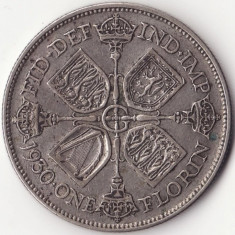 Moneda Regatul Unit - 1 Florin 1930 - Argint