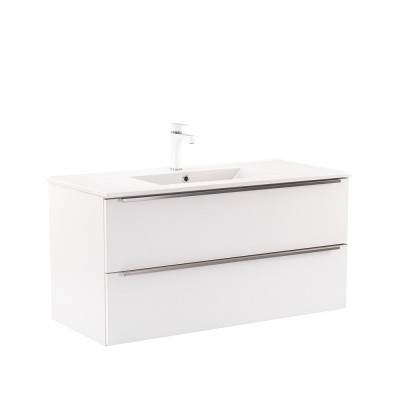 Dulap inferior Vario Trim 100 cu lavoar alb-alb foto